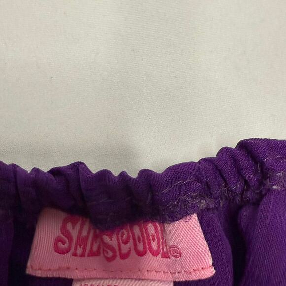 She’s Cool Vintage Purple Ruffled Conching Full Length Blouse Size Small - Picture 4 of 4